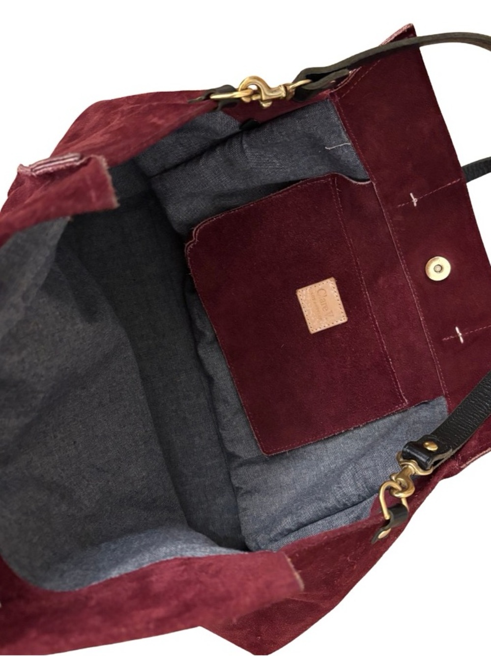 Clare V Simple Tote in Oxblood - Picture 5 of 7